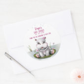 Hippo River Adventure Girl Baby shower Ronde Sticker (Envelop)