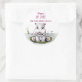 Hippo River Adventure Girl Baby shower Ronde Sticker (Tas)
