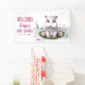 Hippo River Adventure Girl Baby shower Spandoek (Insitu)
