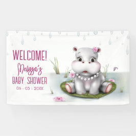Hippo River Adventure Girl Baby shower Spandoek