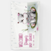 Hippo River Adventure Girl Baby shower Spandoek (Verticaal)