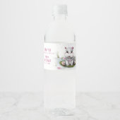 Hippo River Adventure Girl Baby shower Waterfles Etiket (Voorkant)