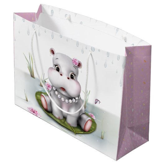 Hippo River Adventure Groot Cadeauzakje (Achterkant Gekanteld)
