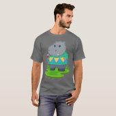 Hippo rode wijn t-shirt (Voorkant volledig)