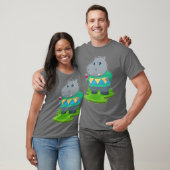 Hippo rode wijn t-shirt (Unisex)