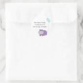 Hippo ronde Adresetiketten Ronde Sticker (Tas)
