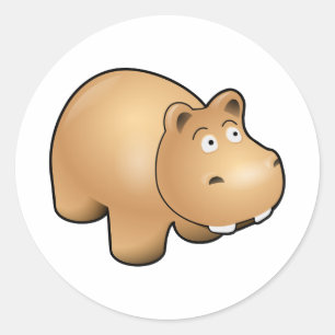 Hippo Ronde Sticker