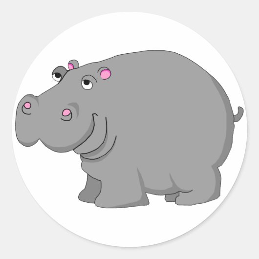 hippo ronde sticker (Voorkant)
