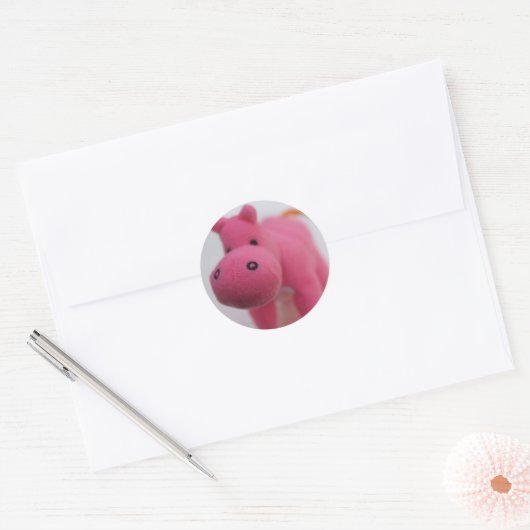 Hippo Ronde Sticker (Envelop)