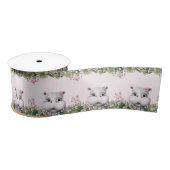 Hippo Roze Bloem Satijnen Lint (Spoel)