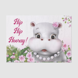 Hippo Roze Bloem Tissuepapier
