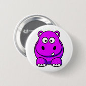 Hippo roze ronde button 5,7 cm (Voorkant /achterkant)
