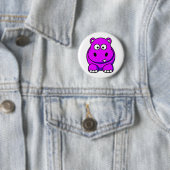 Hippo roze ronde button 5,7 cm (In situ)