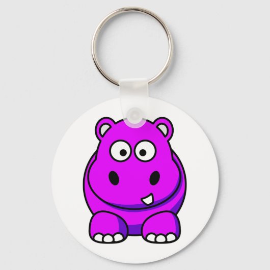 Hippo roze sleutelhanger (Voorkant)