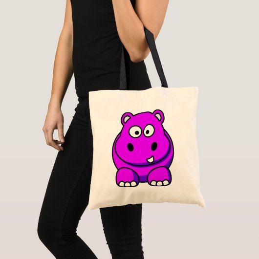 Hippo roze tote bag (Voorkant (product))