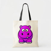 Hippo roze tote bag (Voorkant)