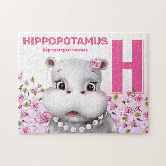 Hippo Safari Alfabet Kinder puzzel Legpuzzel (Horizontaal)