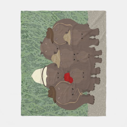Hippo Safari Fleece Blanket (Voorkant)