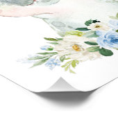 Hippo, Safari, Oerwoud, Blue Flowers, Boy Nursery Foto Afdruk (Hoek)