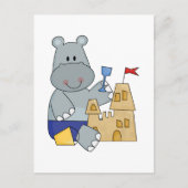 Hippo Sand Castle T-shirts en cadeautjes Briefkaart (Voorkant)