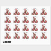 Hippo Santa Holiday Cheer Button Vierkante Sticker (Vel)