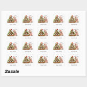 Hippo Santa Holiday Cheer Button Vierkante Sticker (Vel)