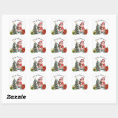 Hippo Santa Holiday Cheer Button Vierkante Sticker (Vel)