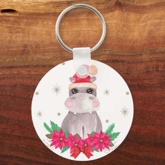 Hippo Santa Sleutelhanger (Voorkant)