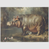  Hippo schilderij Decoupage Tissuepapier (Voorkant)
