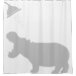 Hippo Shadow Silhouette Shadow Buddies in Shower Douchegordijn