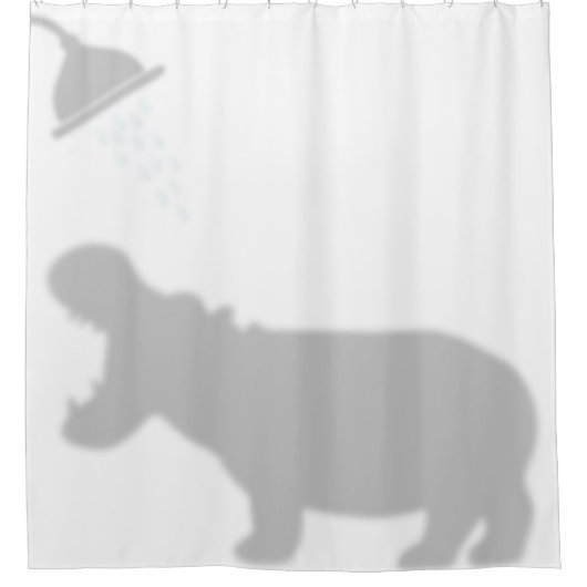 Hippo Shadow Silhouette Shadow Buddies in Shower Douchegordijn (Voorkant)