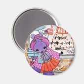 Hippo Shopping-Hippo shop-a-lot amus! Magneet (Voorkant / Achterkant)