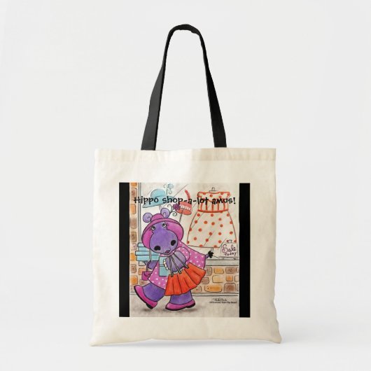 Hippo Shopping-Hippo shop-a-lot amus! Tote Bag (Voorkant)