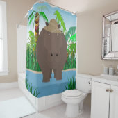 Hippo Shower Curtain Douchegordijn (In situ)