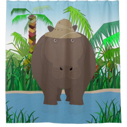Hippo Shower Curtain Douchegordijn (Voorkant)
