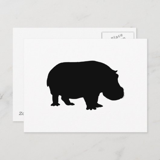 Hippo Silhouette Briefkaart (Voorkant / Achterkant)