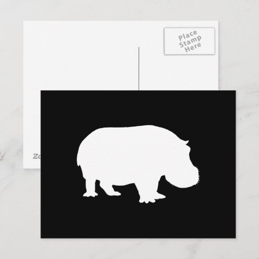 Hippo Silhouette Briefkaart (Voorkant / Achterkant)