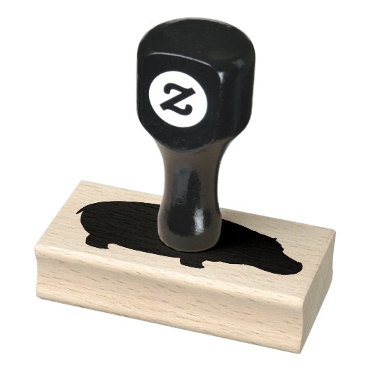 Hippo Silhouette Rubberstempel (Stempel)