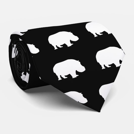 Hippo Silhouette Stropdas (Opgerold)