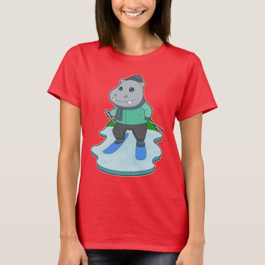 Hippo Skier T-shirt (Voorkant)