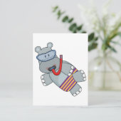 Hippo Snorkeler T-shirts en cadeautjes Briefkaart (Staand voorkant)