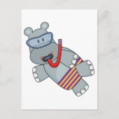 Hippo Snorkeler T-shirts en cadeautjes Briefkaart (Voorkant)