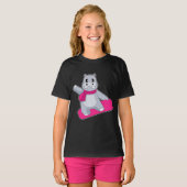 Hippo snowboard wintersport t-shirt (Voorkant volledig)