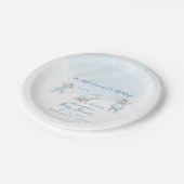 Hippo Somersault Baby Boy Shower Papieren Bordje (Gekanteld)