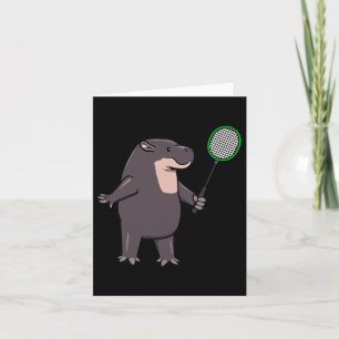 Hippo speelt badminton kaart