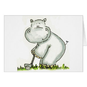 Hippo speelt Golf