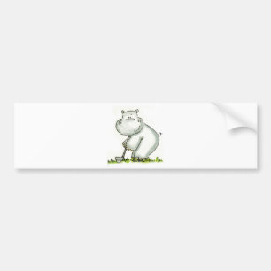 Hippo speelt Golf Bumpersticker