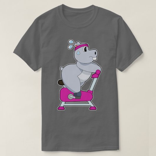 Hippo Spinning Bike T-shirt (Design voorkant)