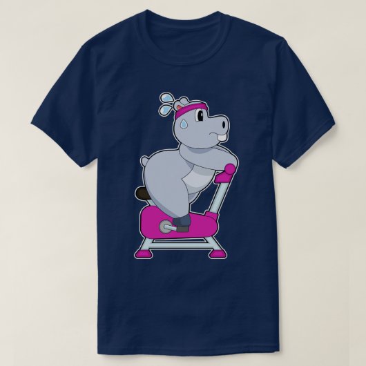 Hippo Spinning Bike T-shirt (Design voorkant)
