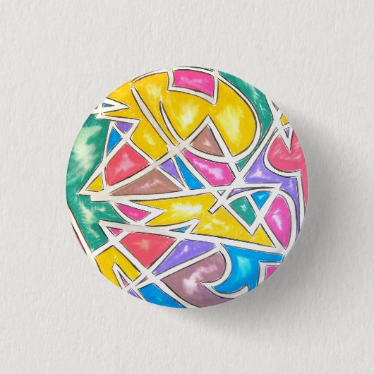 Hippo Star - Abstracte Art Button (Voorkant)